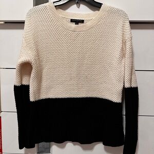 Colorblock Sweater - Black and Cream